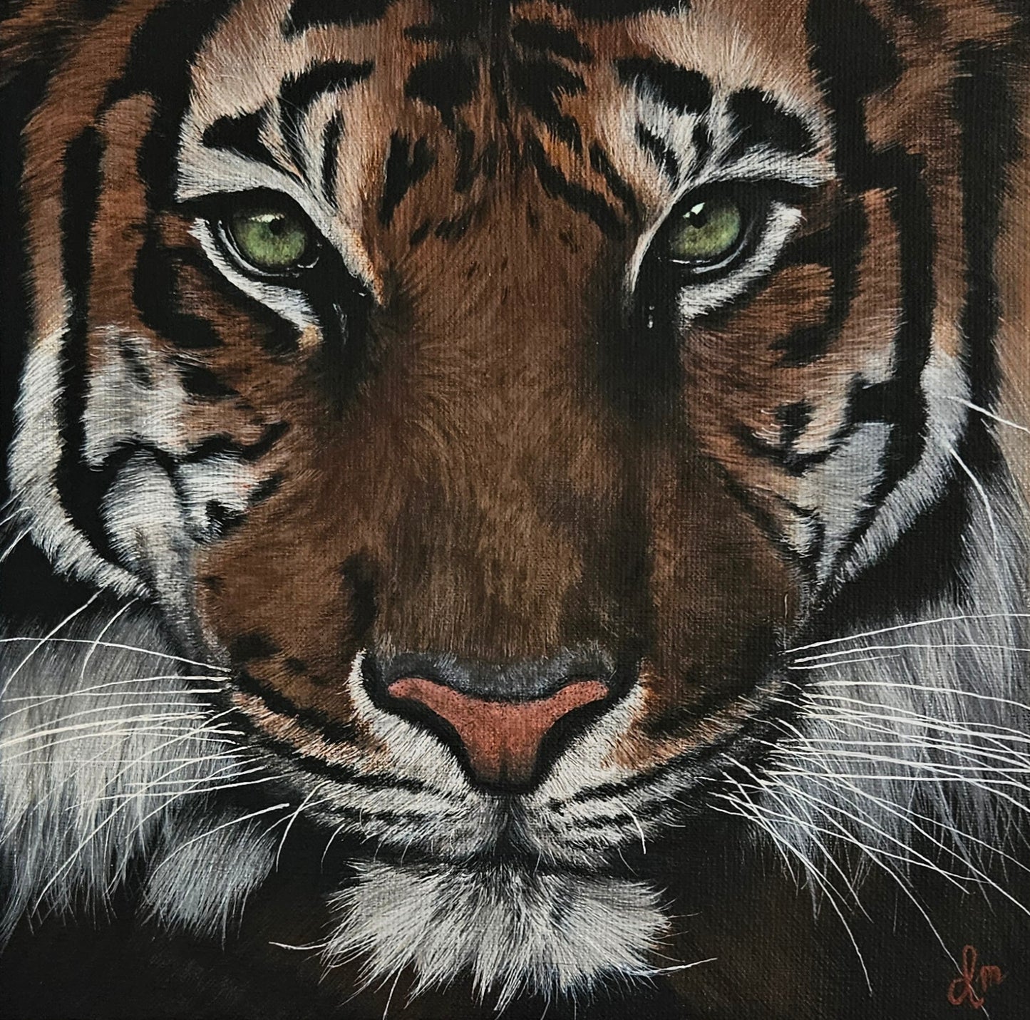 Original Handmade Acrylic Painting ''Eye of the tiger'' 30x30 cm