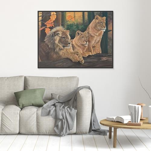 Original Handmade Acrylic Painting ''Lion's Harmony'' 80x100 cm
