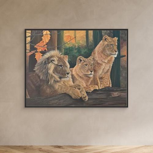 Original Handmade Acrylic Painting ''Lion's Harmony'' 80x100 cm