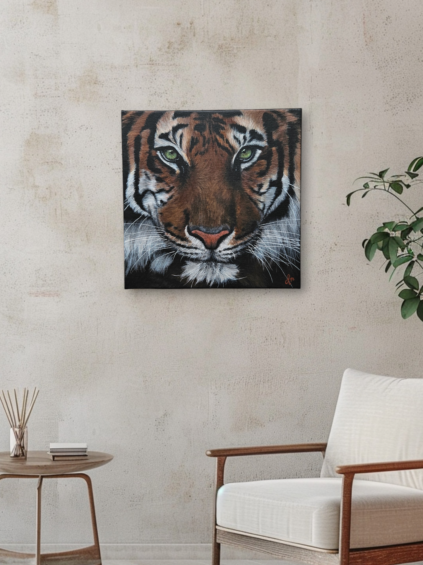 Original Handmade Acrylic Painting ''Eye of the tiger'' 30x30 cm