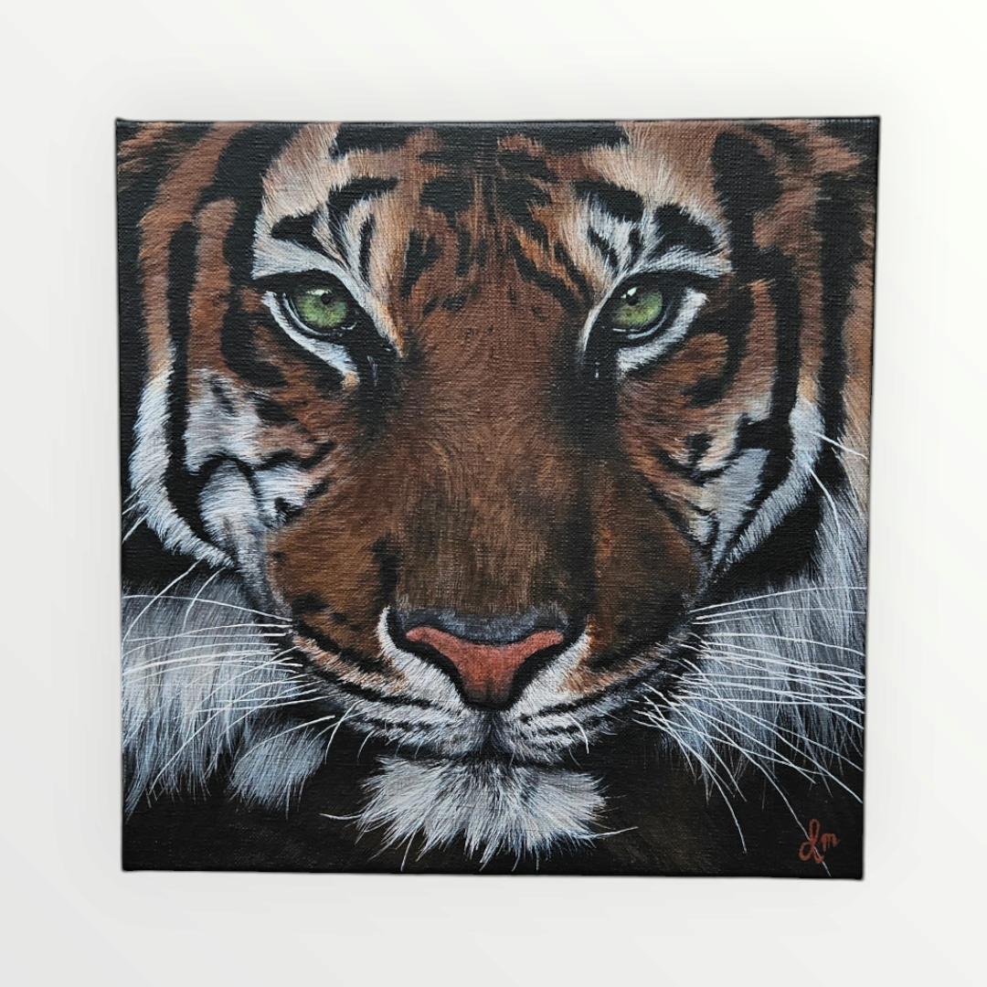 Original Handmade Acrylic Painting ''Eye of the tiger'' 30x30 cm