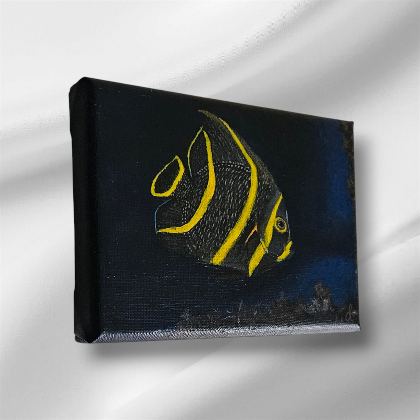 Original Handmade Acrylic Painting "Into the Ocean" 13x18 cm