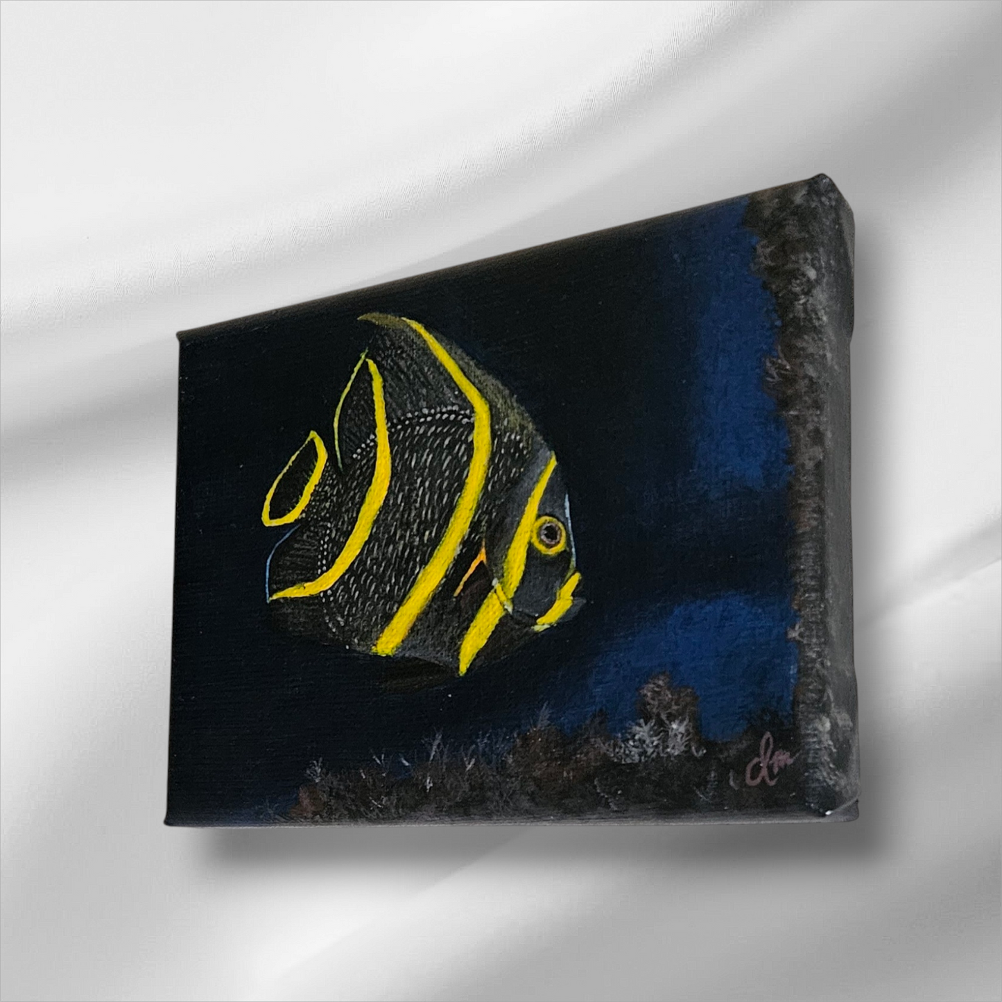 Original Handmade Acrylic Painting "Into the Ocean" 13x18 cm