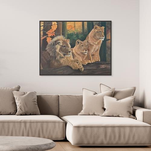 Original Handmade Acrylic Painting ''Lion's Harmony'' 80x100 cm