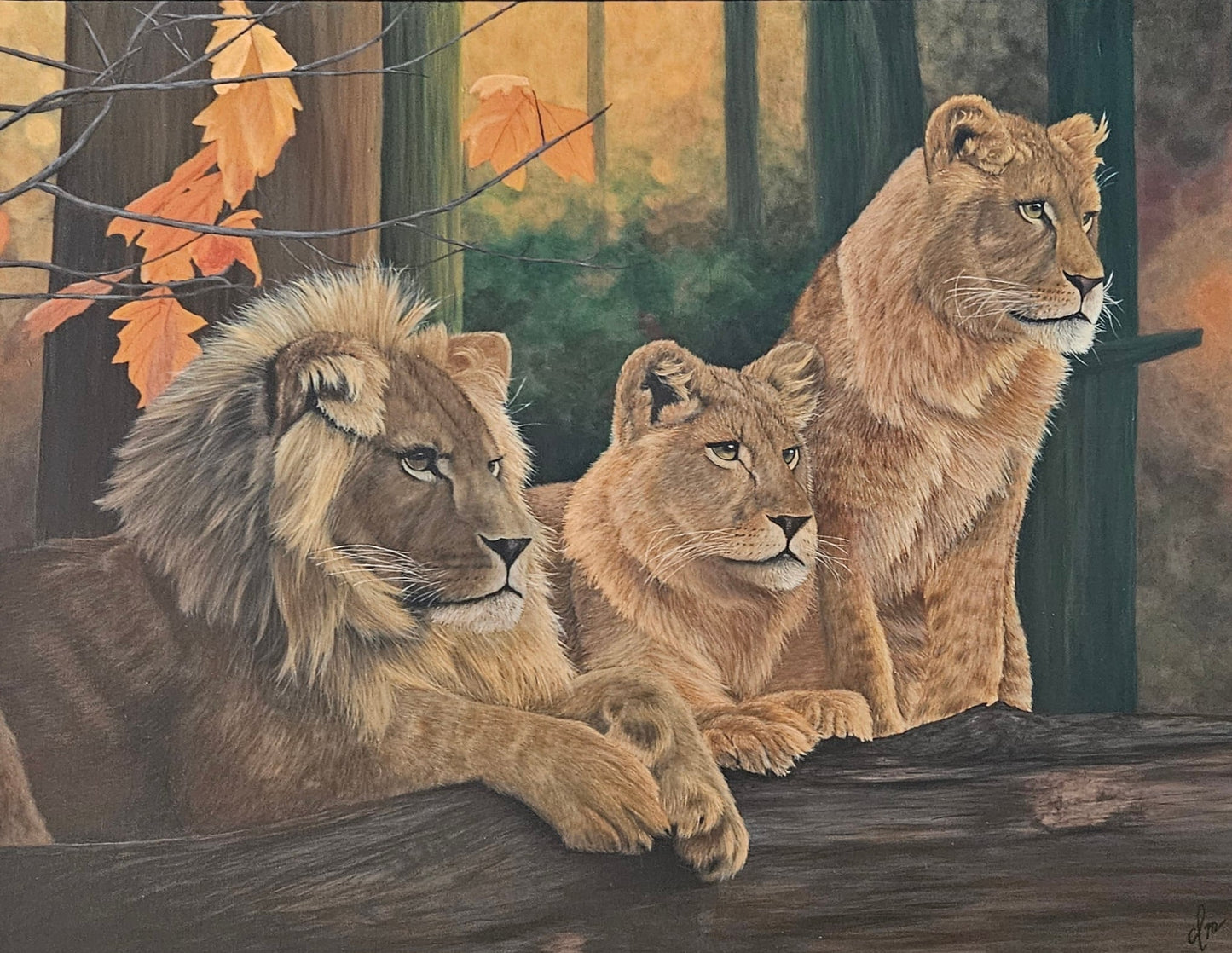 Original Handmade Acrylic Painting ''Lion's Harmony'' 80x100 cm