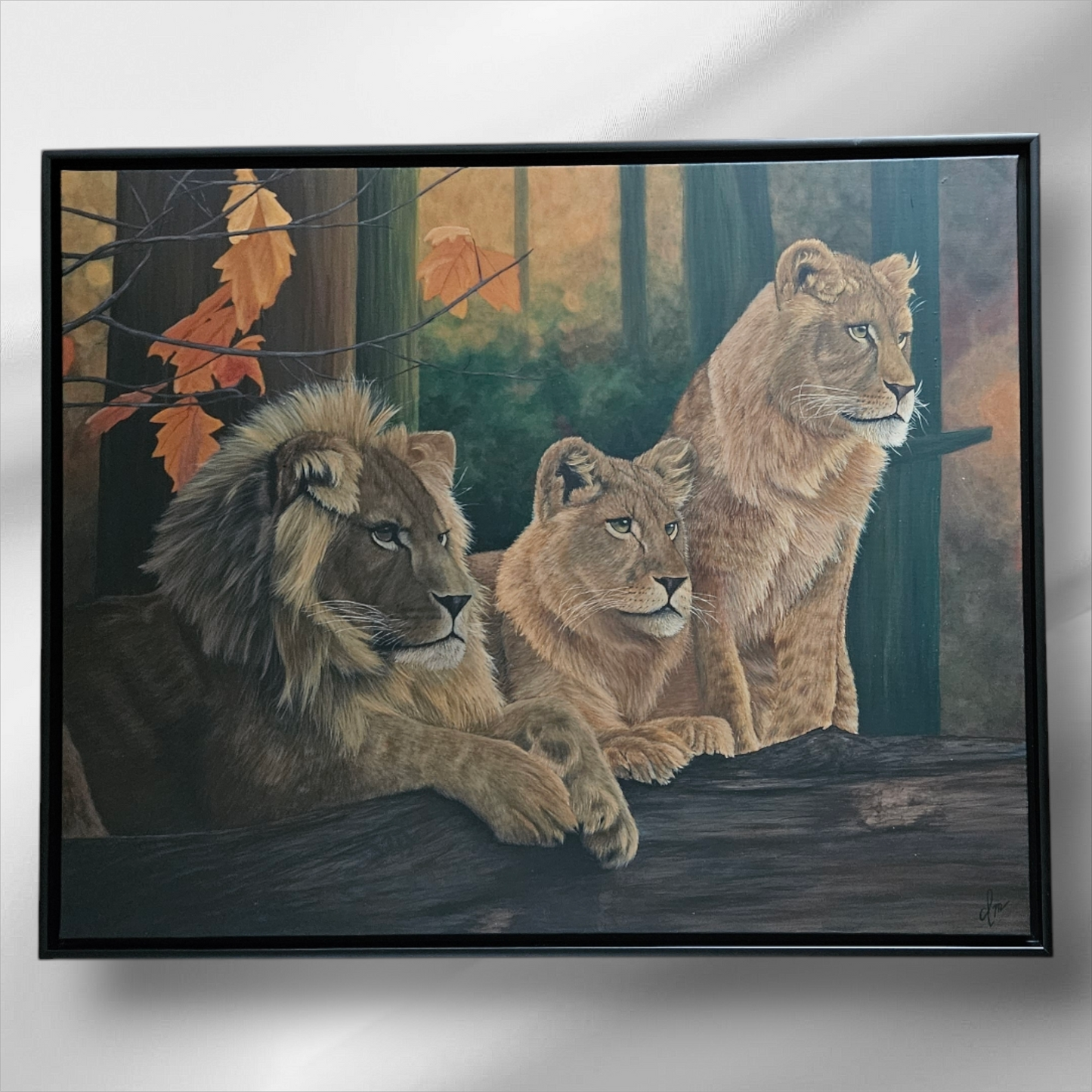 Original Handmade Acrylic Painting ''Lion's Harmony'' 80x100 cm