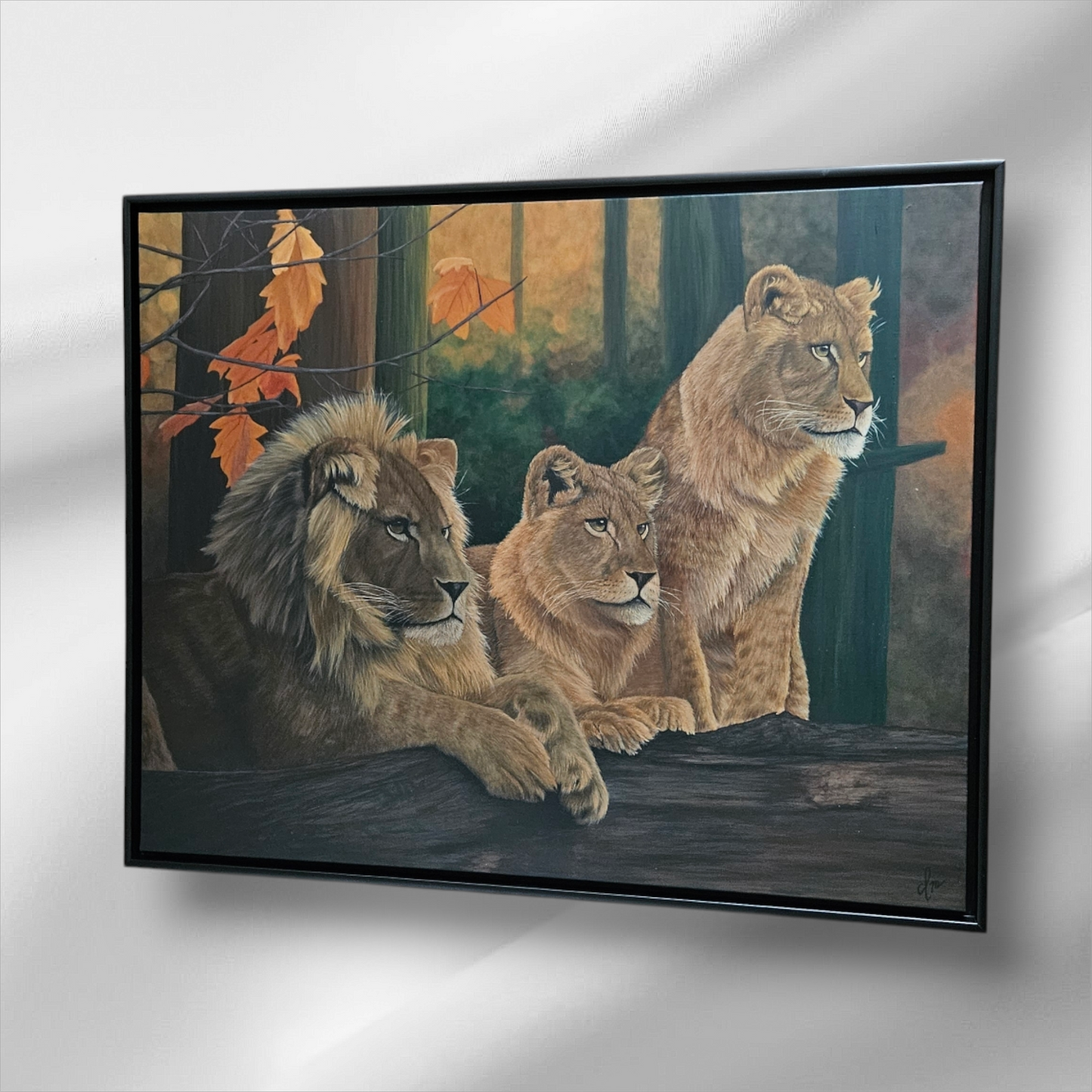 Original Handmade Acrylic Painting ''Lion's Harmony'' 80x100 cm