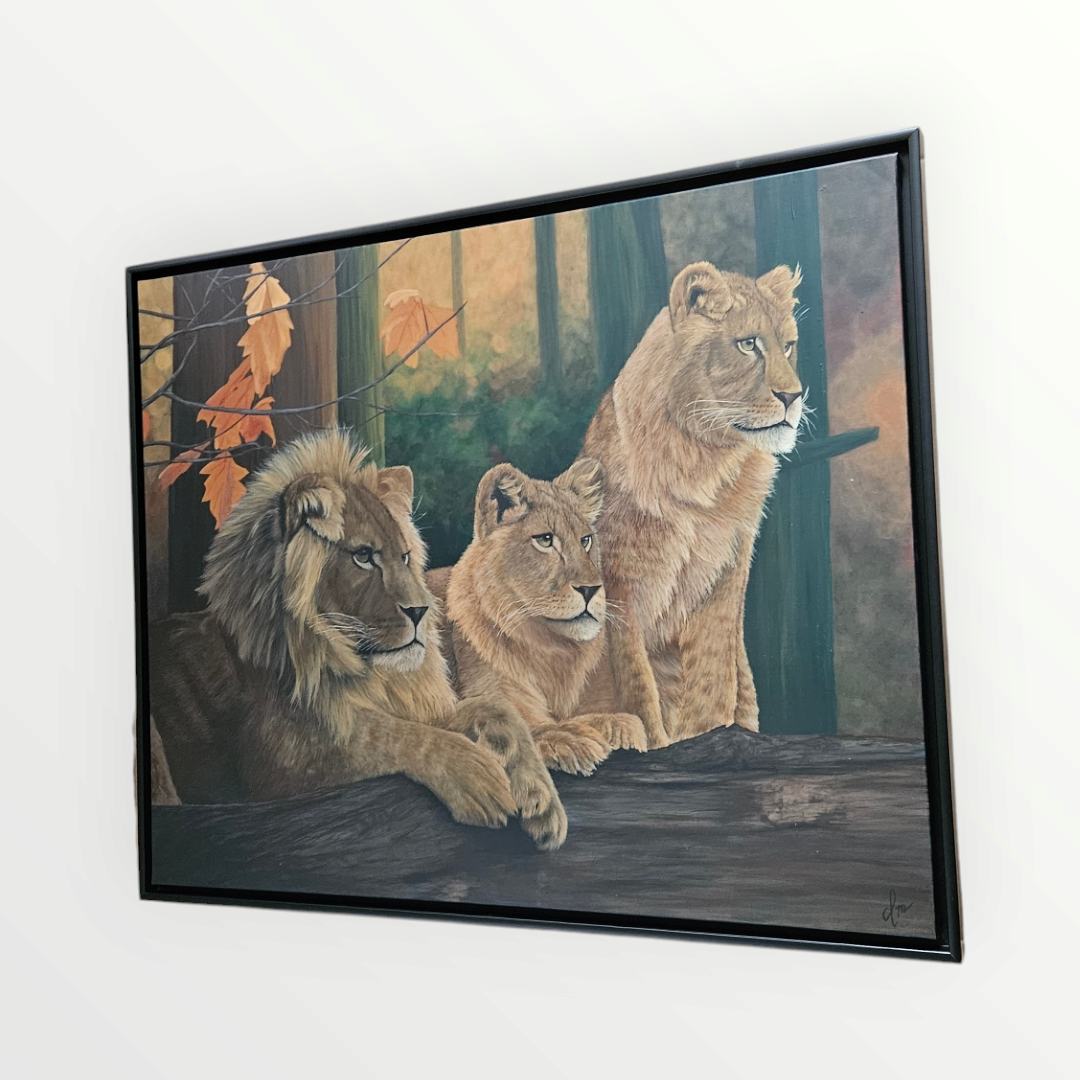 Original Handmade Acrylic Painting ''Lion's Harmony'' 80x100 cm