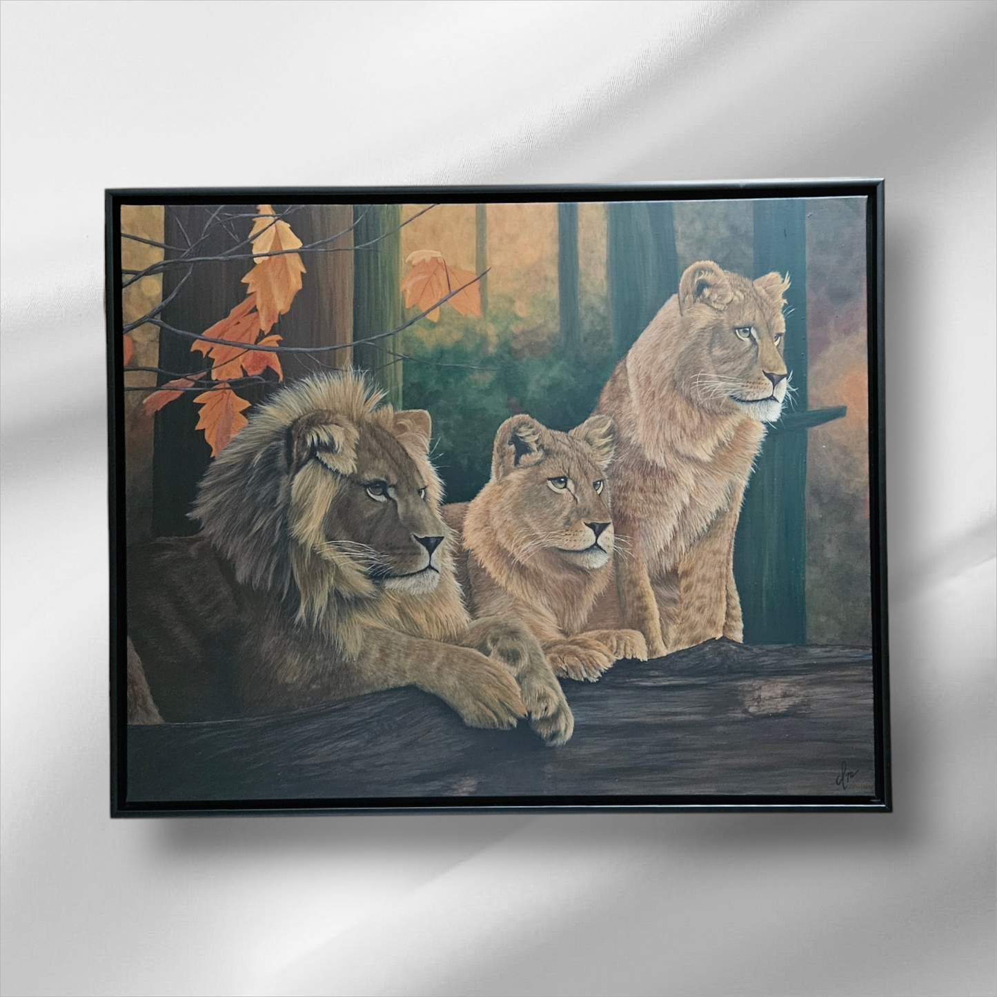 Original Handmade Acrylic Painting ''Lion's Harmony'' 80x100 cm